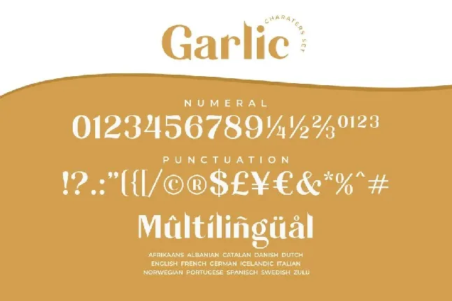 Garlic Demo font