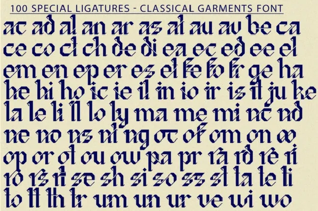 Classical Garments font