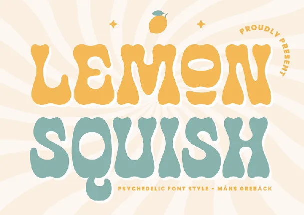 Lemon Squish Outline PERSONAL font