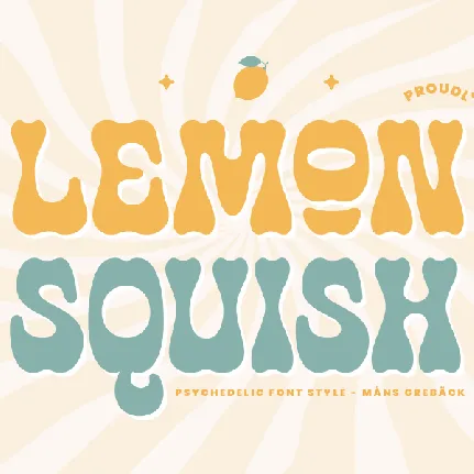 Lemon Squish Outline PERSONAL font