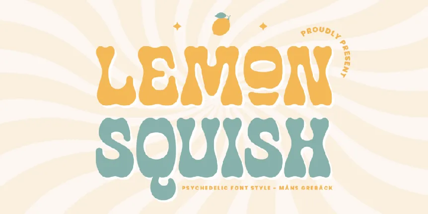 Lemon Squish Outline PERSONAL font