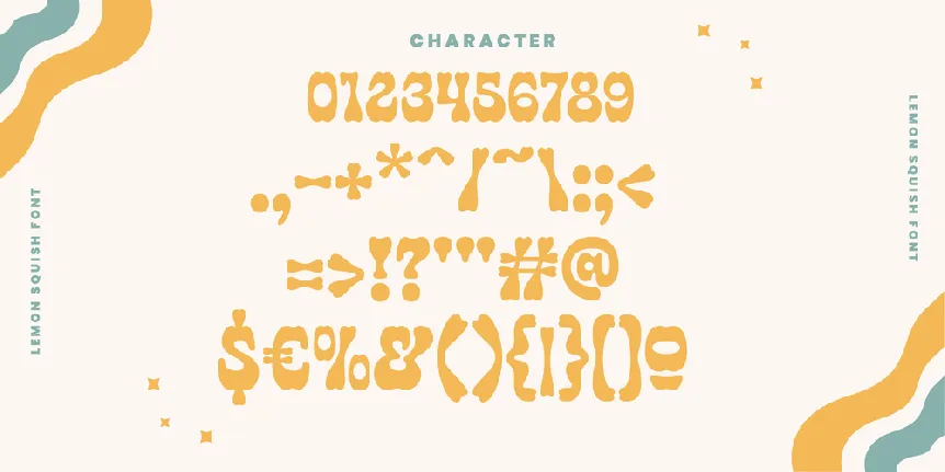 Lemon Squish Outline PERSONAL font