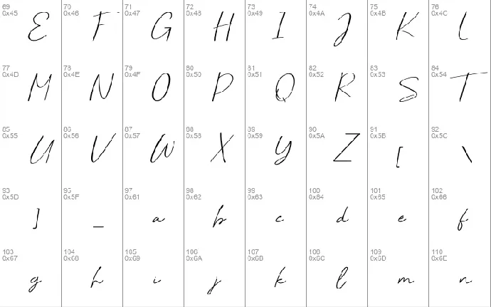 WinonaSignature font