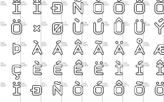 Taurus Mono Outline font