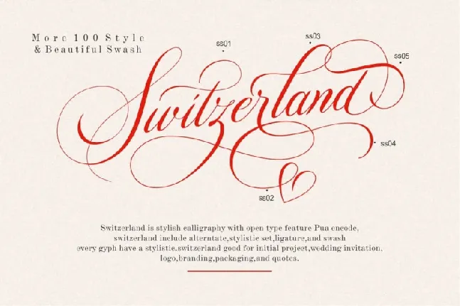 Switzerland Calligraphy font