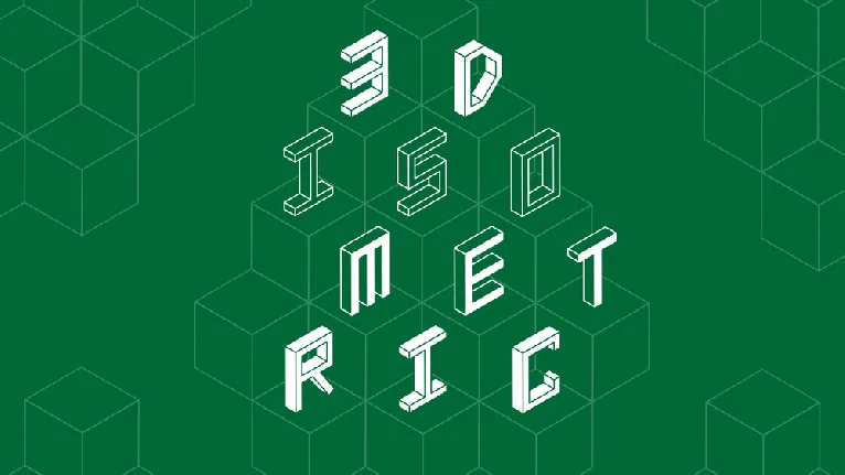 3D Isometric font