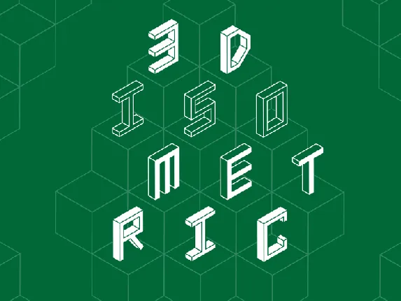 3D Isometric font