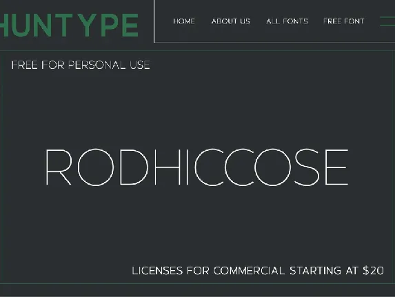 Rodhiccose font