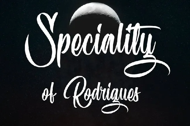 Speciality of Rodrigues font