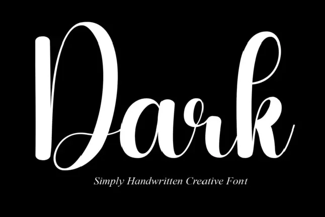 Dark Script font