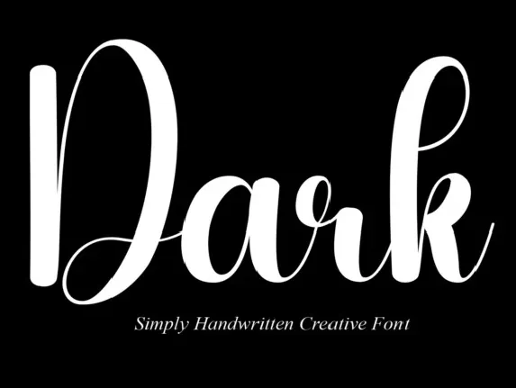 Dark Script font