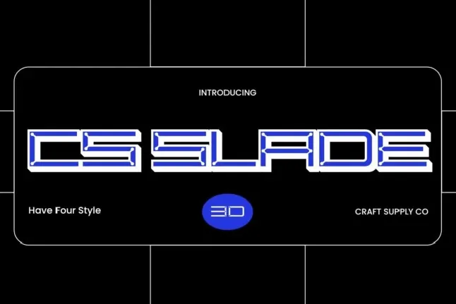 CS Slade 3D font