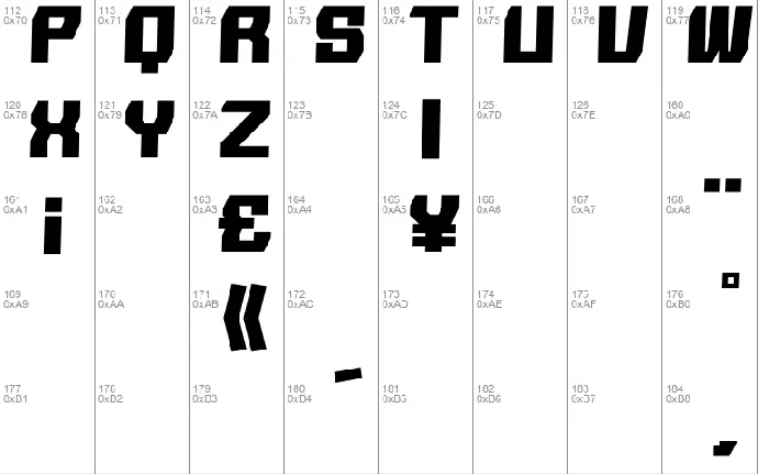 SHMUP in the zone font