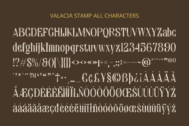 Valacia Stamp font