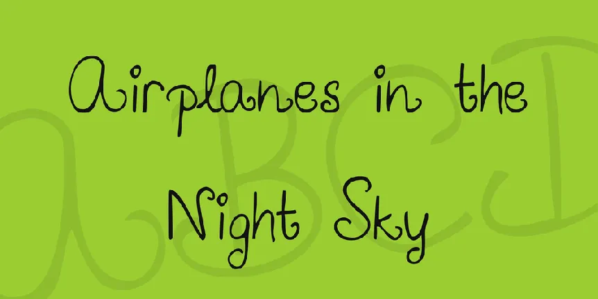 Airplanes in the Night Sky font