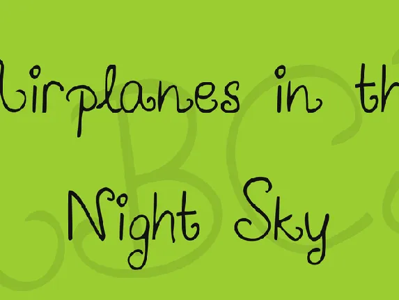 Airplanes in the Night Sky font