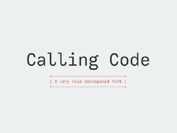 Calling Code font