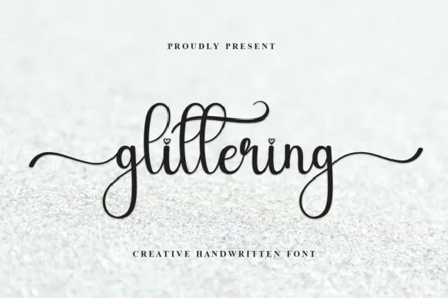 Glittering Script font