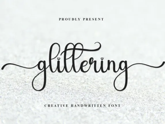 Glittering Script font