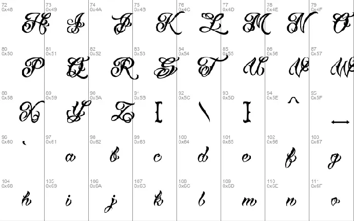 VTC Tattoo Script Two font