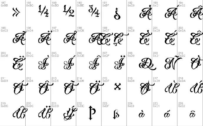 VTC Tattoo Script Two font