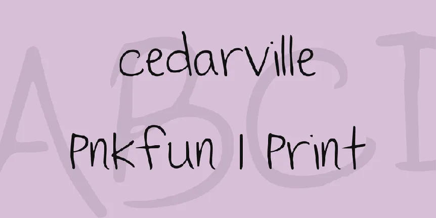 Cedarville Pnkfun 1 Print font