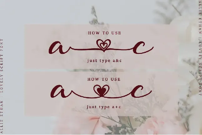 Allie Ethan font