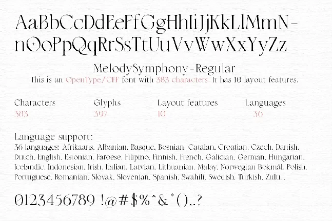 Melody Symphony font