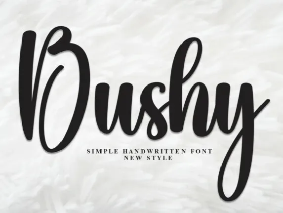 Bushy Script font