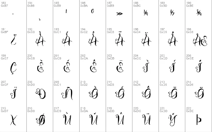 Roshalia font