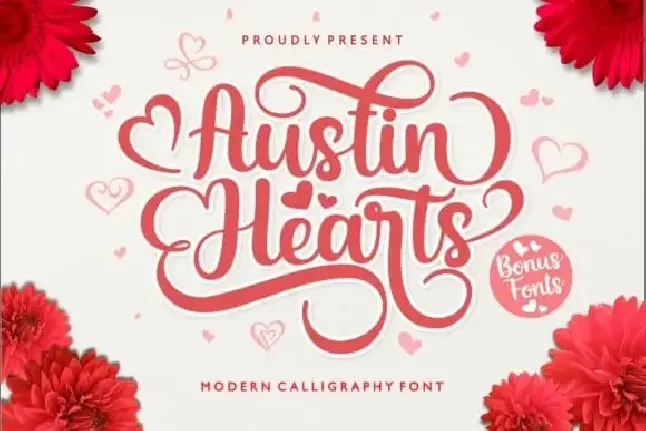 Austin Hearts Script font