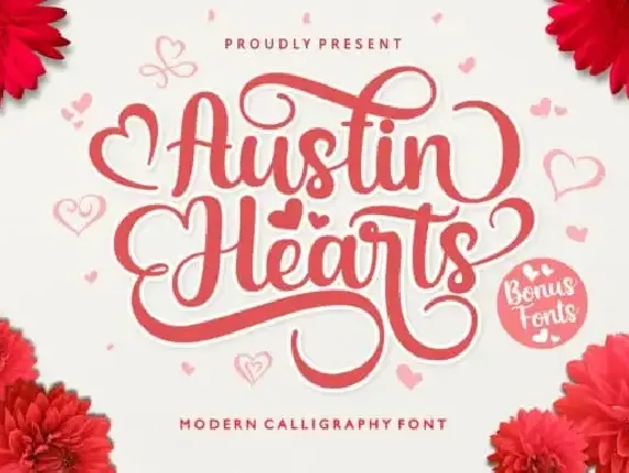 Austin Hearts Script font