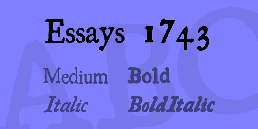 Essays 1743 font