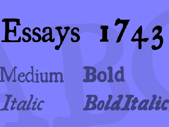 Essays 1743 font