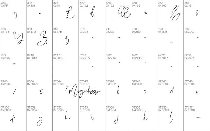 Megidame Signature font