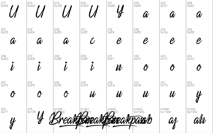 Breakpass Demo font