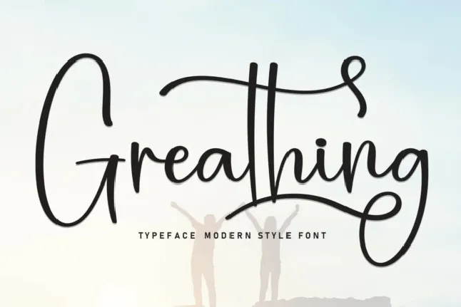 Greathing Script font