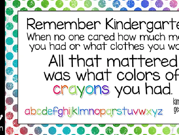 KG Miss Kindergarten font