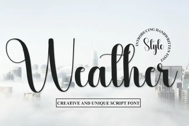 Weather Script font