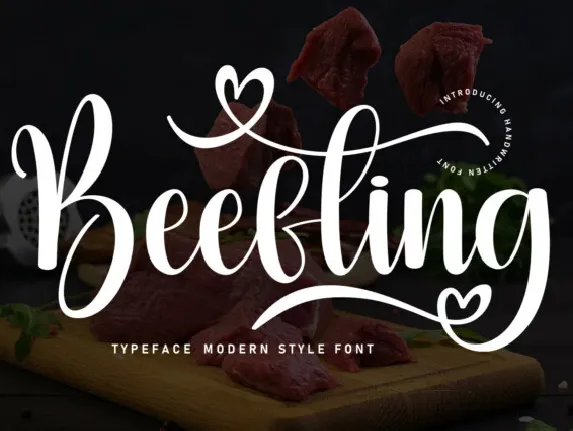 Beefting Script font