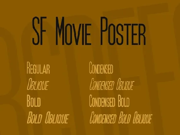 SF Movie Poster font