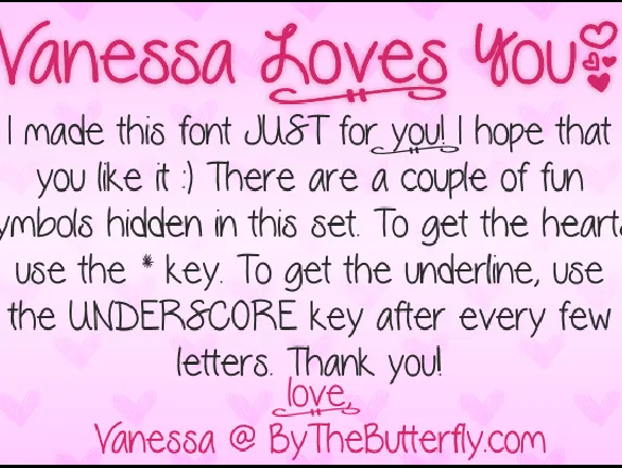 Vanessa Loves You font