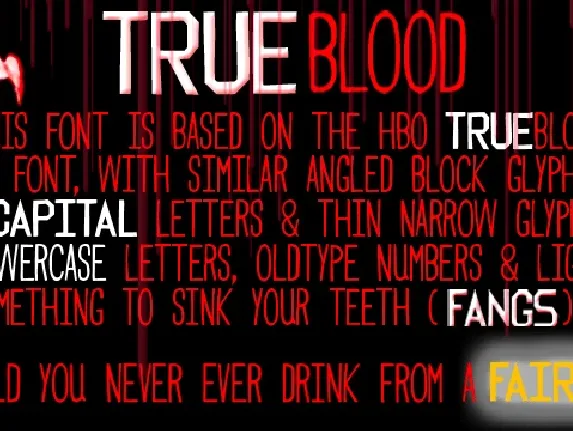 TRUEblood Free font