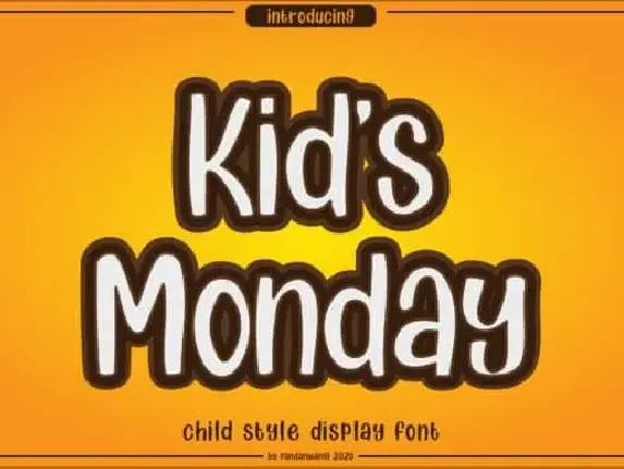 Kids Monday Display font