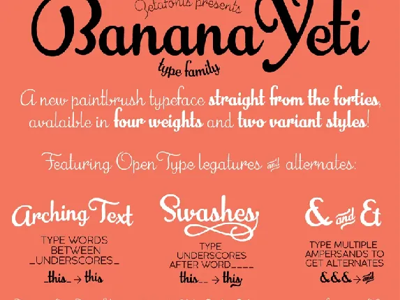 Banana Yeti Script Free font