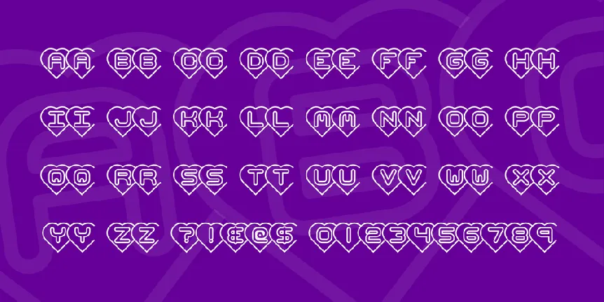 Hearts BRK font