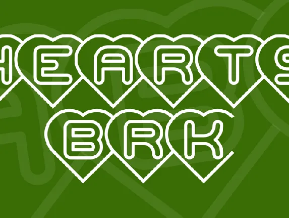 Hearts BRK font