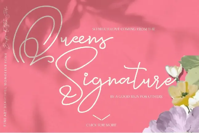 Queens Signature font