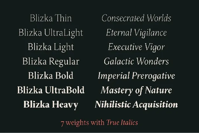 Blizka Family font