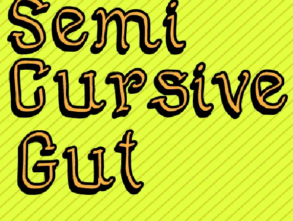 Semi Cursive Gut font